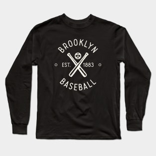 Retro Brooklyn Baseball Stamp Logo Long Sleeve T-Shirt